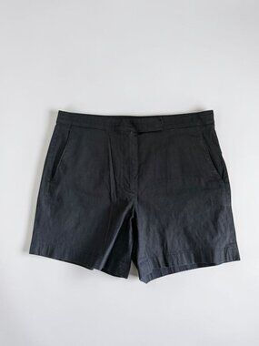 THEORY Black Linen Blend Shorts Size US 4